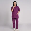 scrub suit for women Paan Neck Violet