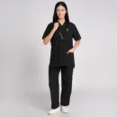scrub suit for women Paan Neck Black