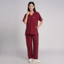 Scrubs For Women Cotton V Neck Maroon