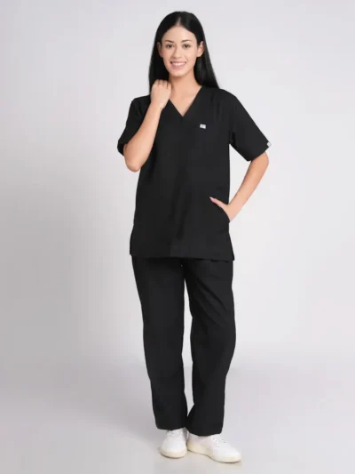 Scrubs for Women V Neck Black