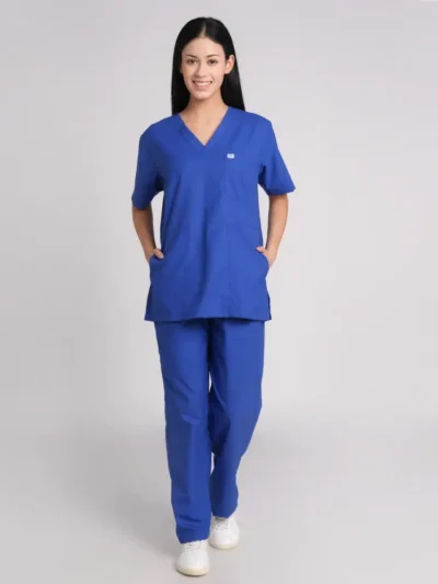 Scrubs for Women V Neck (Top/Bottom) Trovin Royal blue