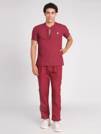 Scrub Suit Male Chinese Collar (Top/Bottom) Trovin Marron