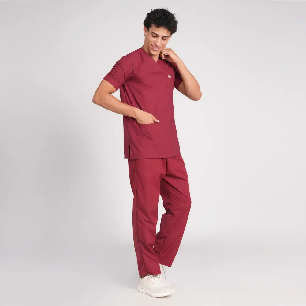 Scrub Suit Male Paan Neck (Top/Bottom) Pof Cotton - Image 7