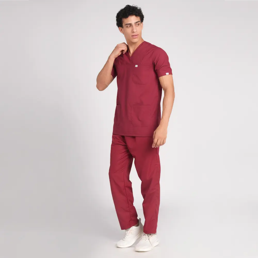 Scrub Suit Male Paan Neck (Top/Bottom) Pof Cotton - Image 9