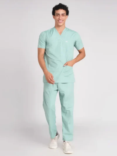 Scrubs for Men Cotton Paan Neck Sea Green