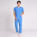 Scrubs for Men Cotton Paan Neck Sky Blue