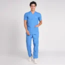 Scrubs for Men Cotton Paan Neck Sky Blue