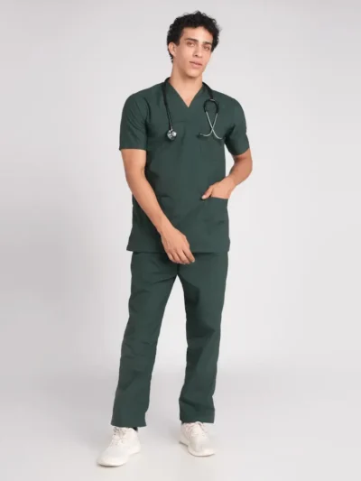 Paan Neck Scrubs for Men Bottle Green