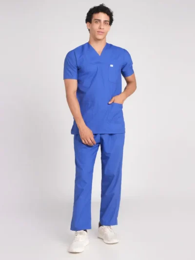 Scrubs for Men Paan Neck (Top/Bottom) Trovin Royal blue
