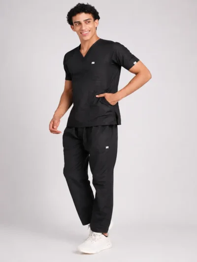 V Neck Black scrubs for men
