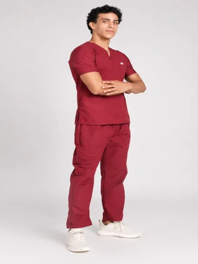 Scrubs For Men V Neck (Top/Bottom) Trovin Marron