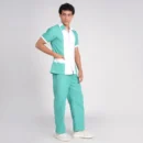Sea Green & White Male Nursing Uniform