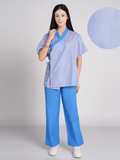 Patient Dress for women Blue Stripe