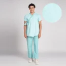 Male Patient Dress Pine Check Green