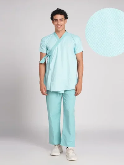 Male Patient Dress Pine Check Green