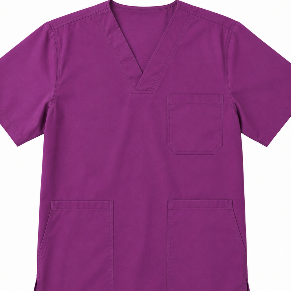 Scrub Suit V Neck Male (Top/Bottom) Pof Cotton Voilet - Image 5