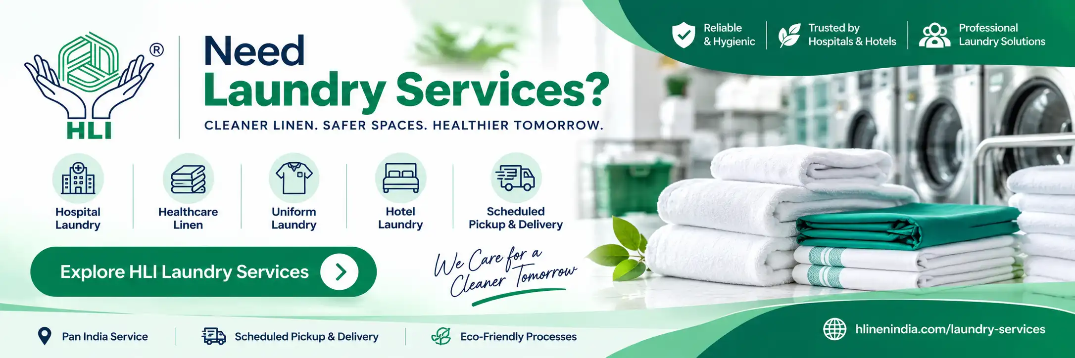 HLI Laundry Services for hospitals, healthcare facilities and hotels